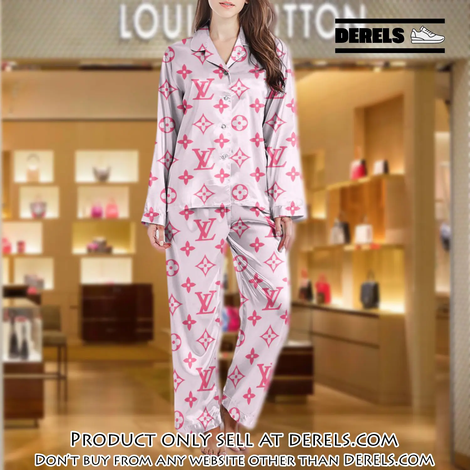 Lv monogram long satin pajama set pjs1007 dr3432842